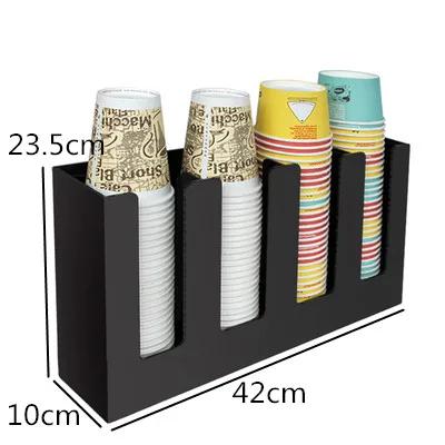 Schwarzer Acryl-Getränkehalter Mehrschichtiger Getränkeaufbewahrungsständer Strohhalm-Aufbewahrungsbox Kaffee-Milchtee-Shop Becherbehälter Ausstellungsständer