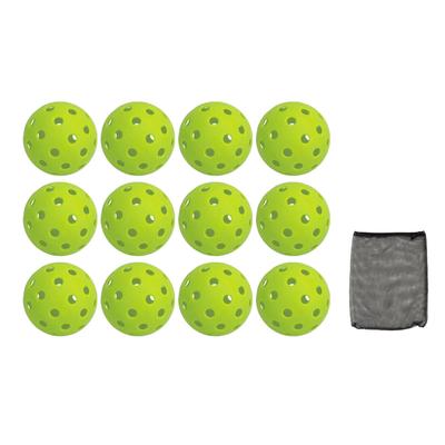12PCS 74mm 40 Holes Pickleballs PE Plastic High Elasticity Pickleball Outdoor Hole Balls Green