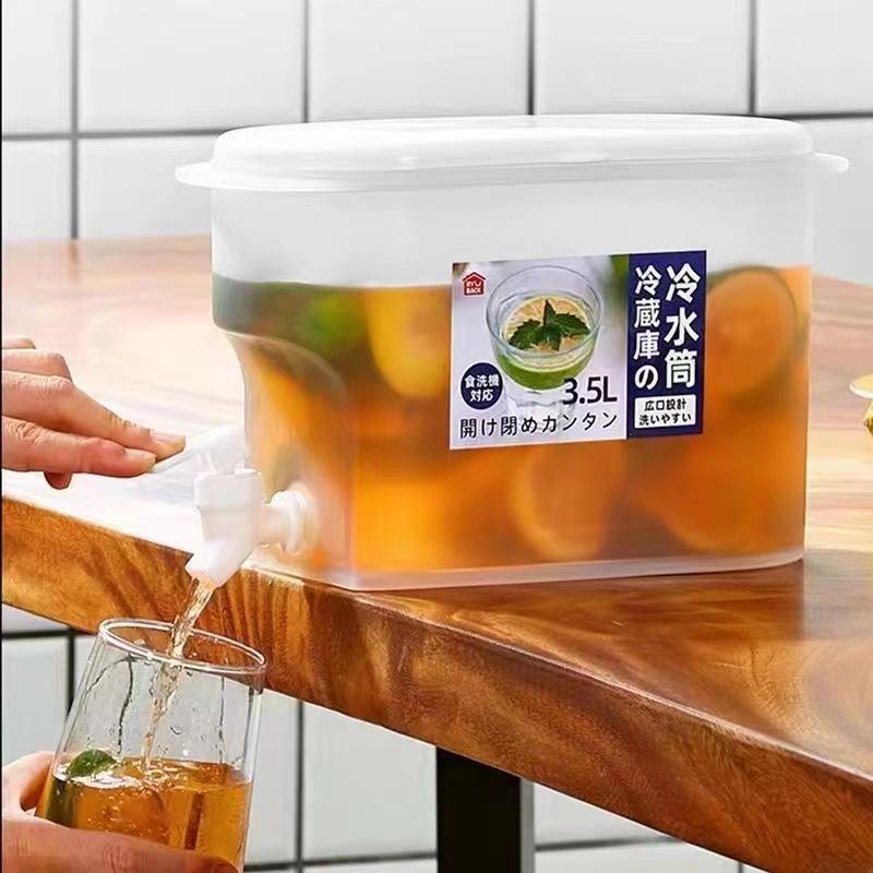1/2Pcs 3.5L Large Capacity Cold Water Pitcher Kettle with Faucet In Refrigerator Iced Beverage Dispenser Refrigerator and Spigot