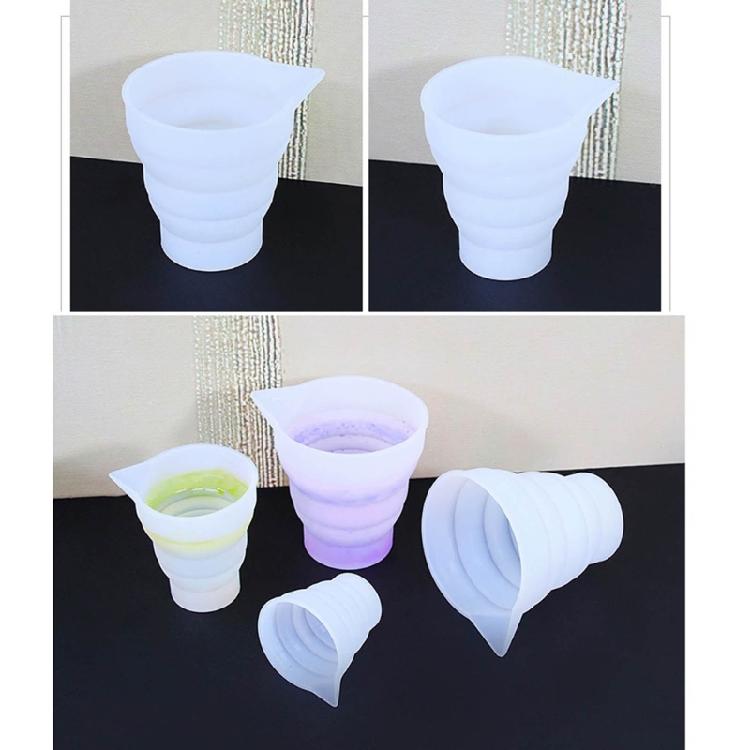 Silicone Measuring Folding Cup Tool for Epoxy Casting Resin Mold DIY Split Cup