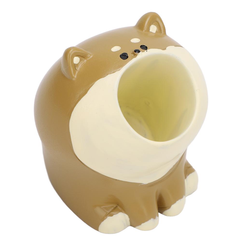 Resin Cute Animals Pen Organizer Cute Decoration Animal Pen Storage Stand Holder for Desk Brown