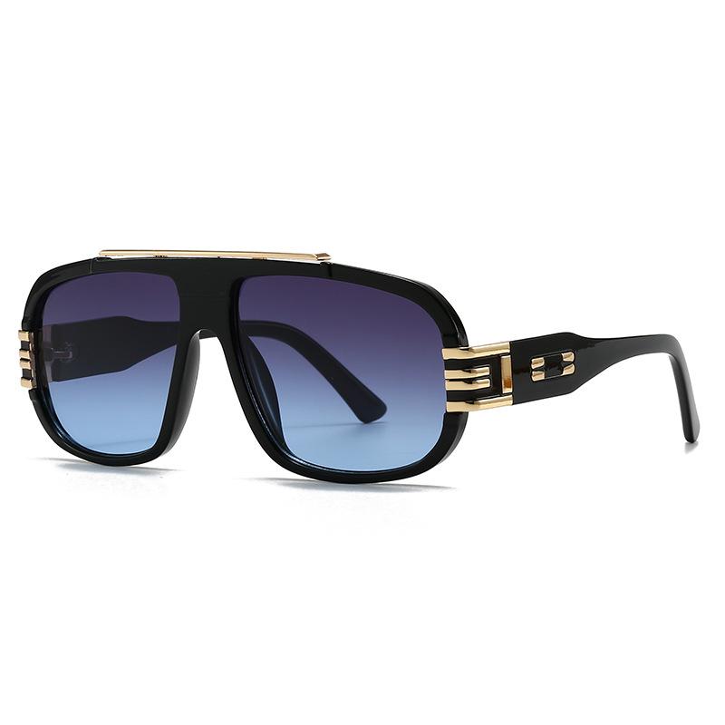 Oversized Vintage Pilot Sunglasses Big Frame Women Men Luxury Designer Sun Glasses Punk Metal Rivet Shades