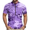 Men's Short Sleeve Cycling Round Neck Print with Zipper Breathable Quick Dry Fabric