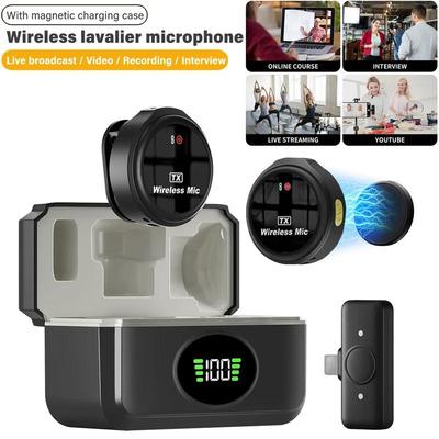 Drahtloses Lavalier-Mikrofon für iOS- und Android-Telefone, Clip-on-Ansteckmikrofon mit Rauschunterdrückung für Videoaufnahmen und Live-Streaming