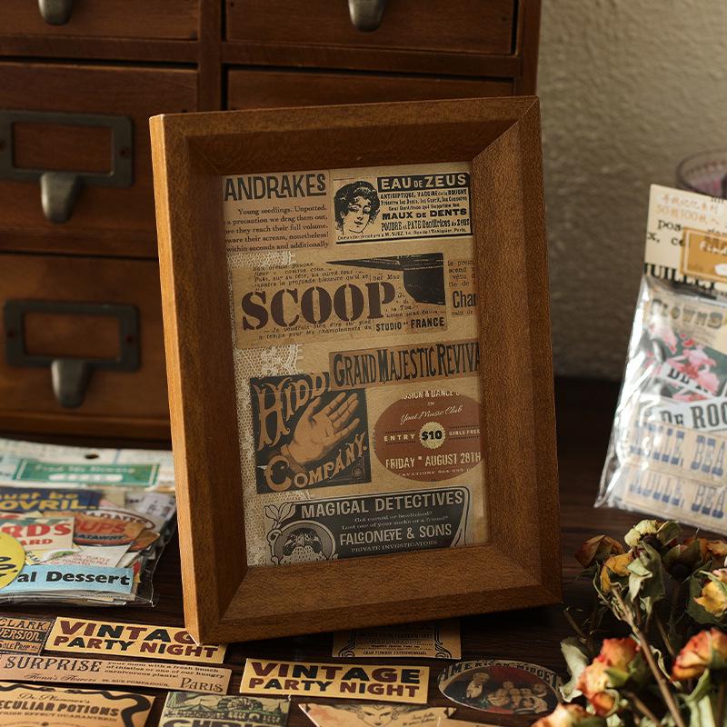 Retro Nostalgische Erinnerungsjournal Aufkleber: Englische Etiketten für DIY-Collage-Dekoration