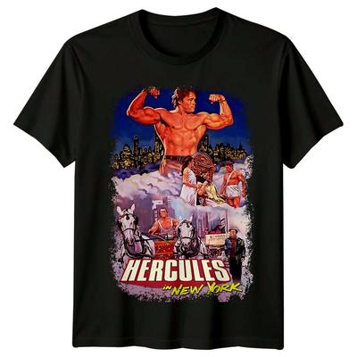 Herkules w Nowym Jorku (1970) T-shirt inspirowany plakatem filmowym Retro lata 70. Unisex