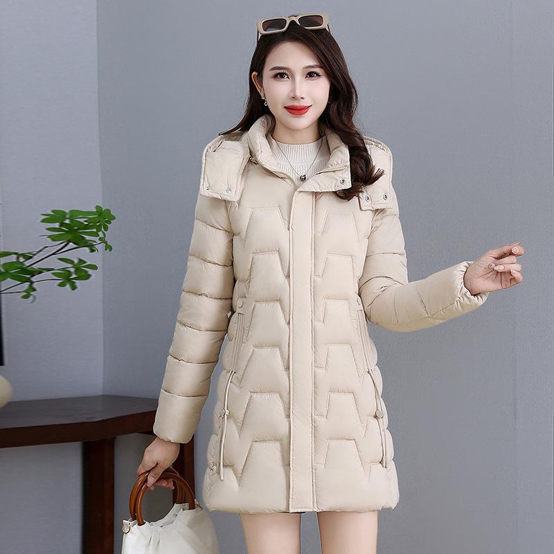 

Пуховики женские средней длины зимние новые хлопковые куртки приталенные утолщенные легкие хлопковые куртки теплые куртки 5XL145-80kg