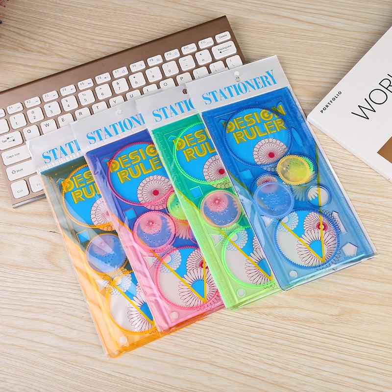 Imaginative Geometry Spirograph Drawing Stencils Collection Painting Template Art Crafts Children Learning Toy Variety of Flowers Ruler