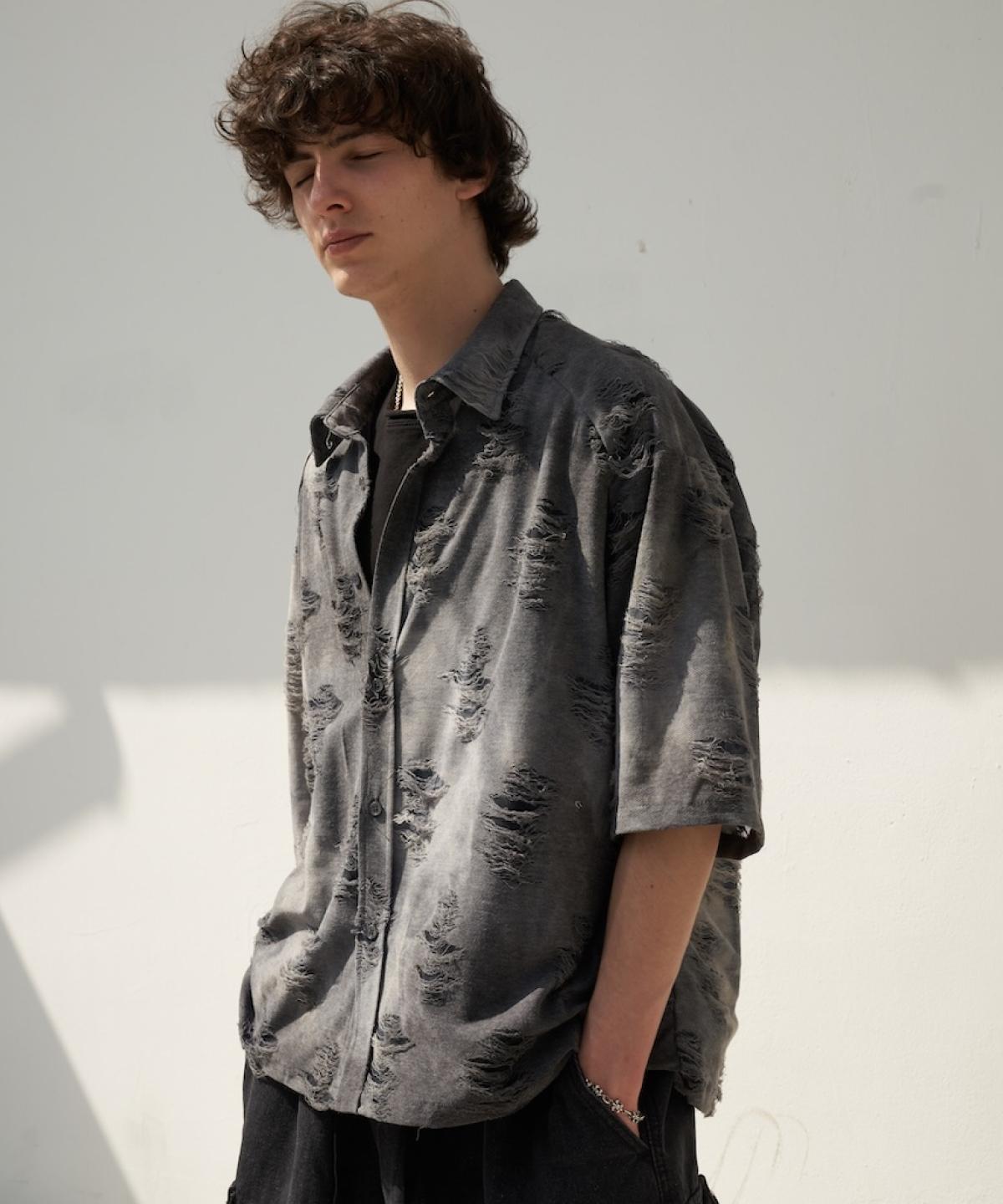 Tener Grunge Summer Short Sleeve Shirt (Black) Black/Free