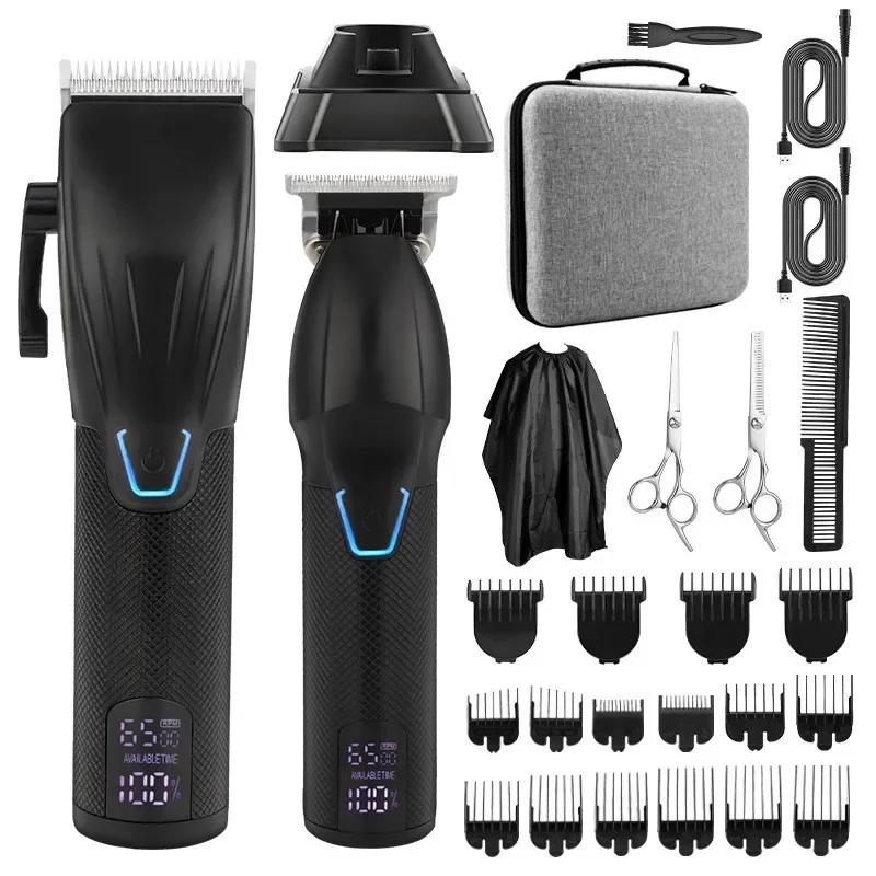 Professional LCD digital electric hair clipper,pet electric push clipper,household multifunctional rechargeable hair clipper set