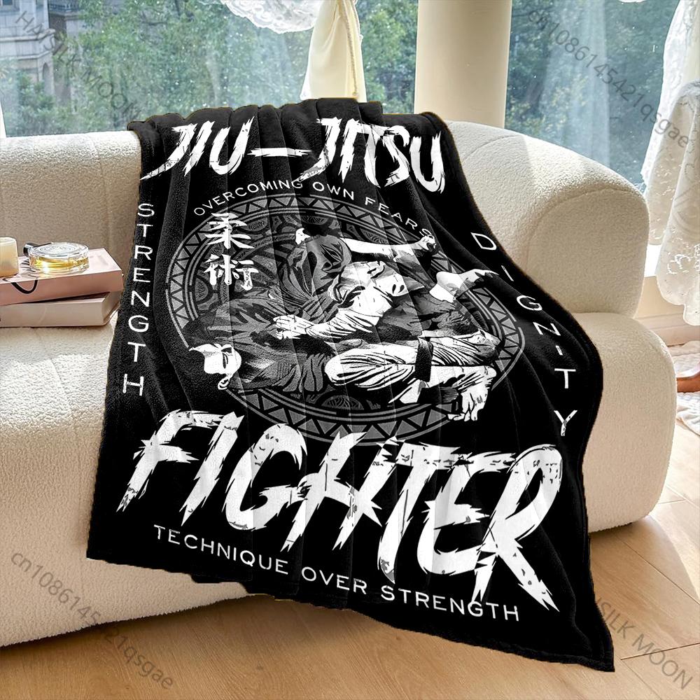 1PC Jiu-Jitsu grappling Print Adult Children Warm Blankets Home Travel Car Soft Comfortable Suitable for all seasons