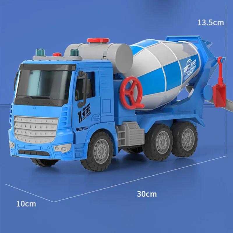 Large Simulation Engineering Mixer Truck Model Inertia Transporter Concrete Cement Truck Light Music Children Toys Gift