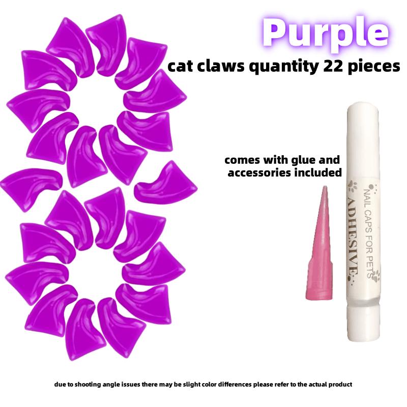 20 Stück Schicke Kratzfeste Haustier-Nagelkappen für Katzen - Strapazierfähiges PVC, Nicht-Elektrisch, Modisches Katzenzubehör-Set