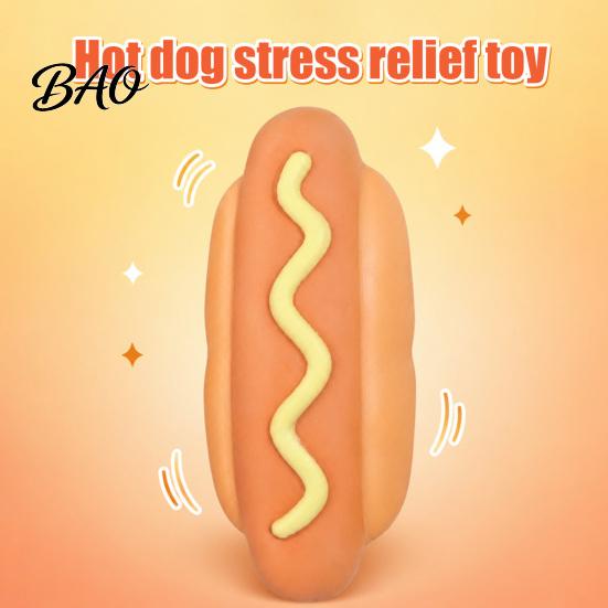 Soft PVC Fidget Tools for Kids Giant Hot Dog Squeeze Toy, 8.3" Slow Rising Realistic Food Shaped Unique Stress Reliever Colleagues Ball, Funny Sensory