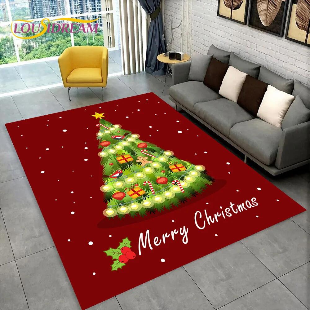 Santa Claus Vánoční stromeček Elk Area Koberec,Koberec do obývacího pokoje Ložnice Rohožka Rohožka Vánoční dekorace,Protiskluzová podložka