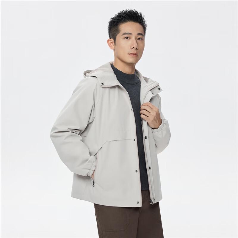 Giordano Men's Water-Repellent Hooded Windbreaker Jacket