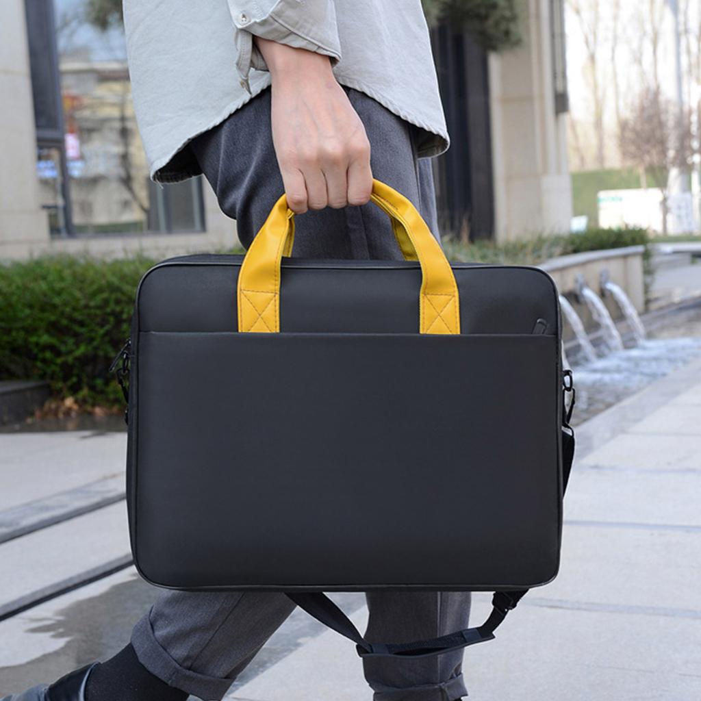 Protective Carrying Case Notebook Handbag Oxford Cloth Laptop Computer Bag Splash-proof Briefcase Portable Black/Gray