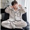 Jungen Warmes Korallenfleece Pyjama-Set Langarm Verdickt Hausanzug Kinder Winter