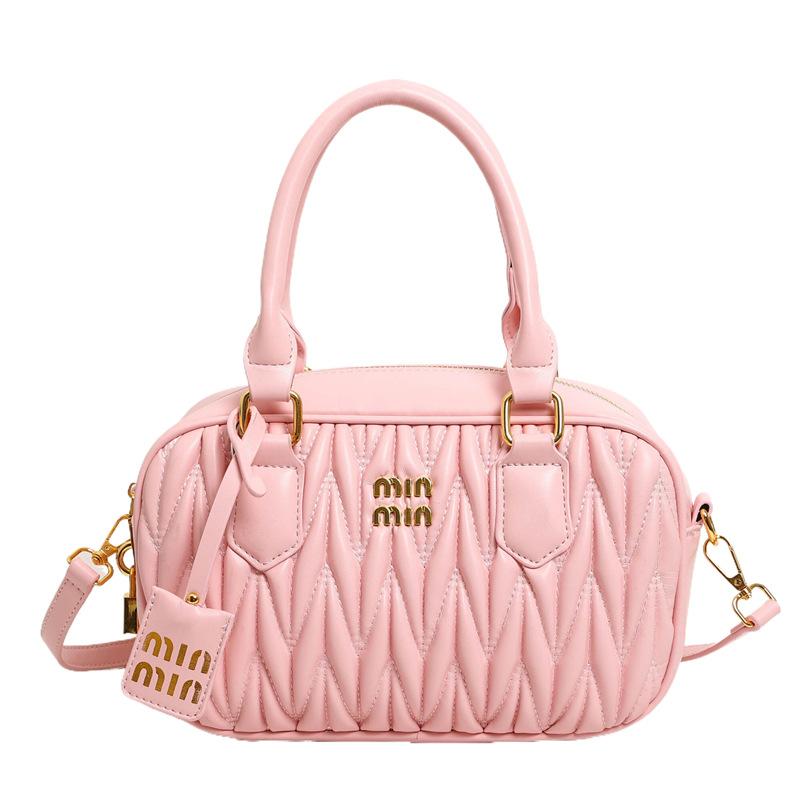 New Pleated Pillow Bag Women's Versatile Handbag High-end Bowling Bag Shoulder Messenger Bag