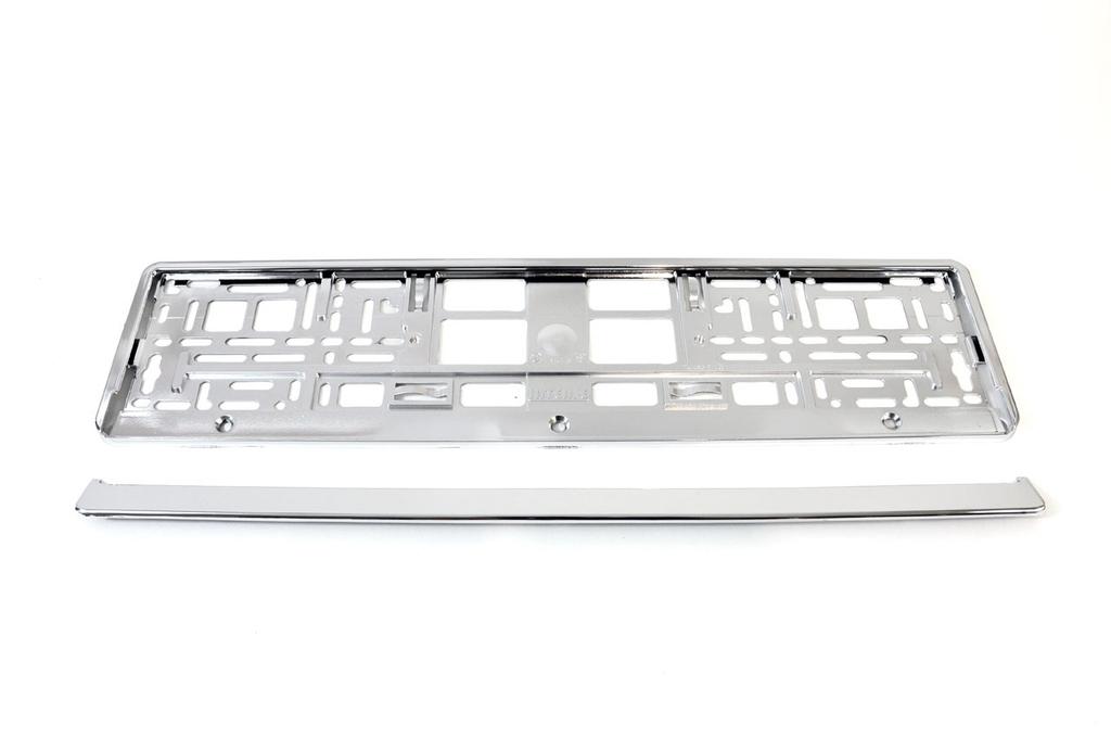 License Plate Frame, Silver Metallic, AMIO-01170