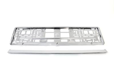 License Plate Frame, Silver Metallic, AMIO-01170