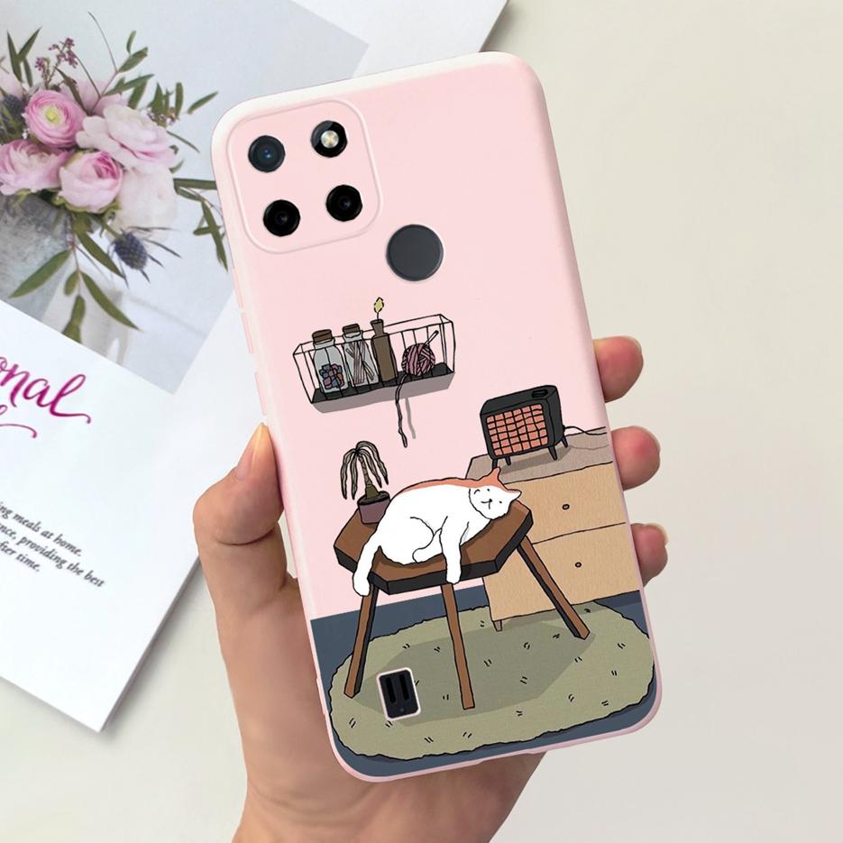 For Realme C21Y Case Realme C25Y Stylish Candy Painted Cover Soft Silicone Phone Case For Realme C21 C 21 Y C25Y RealmeC21 Shell