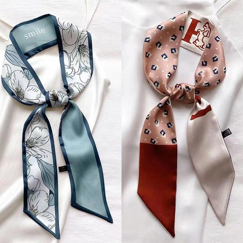 Women Casual French Style Flower Printed Hair Band Headwear
