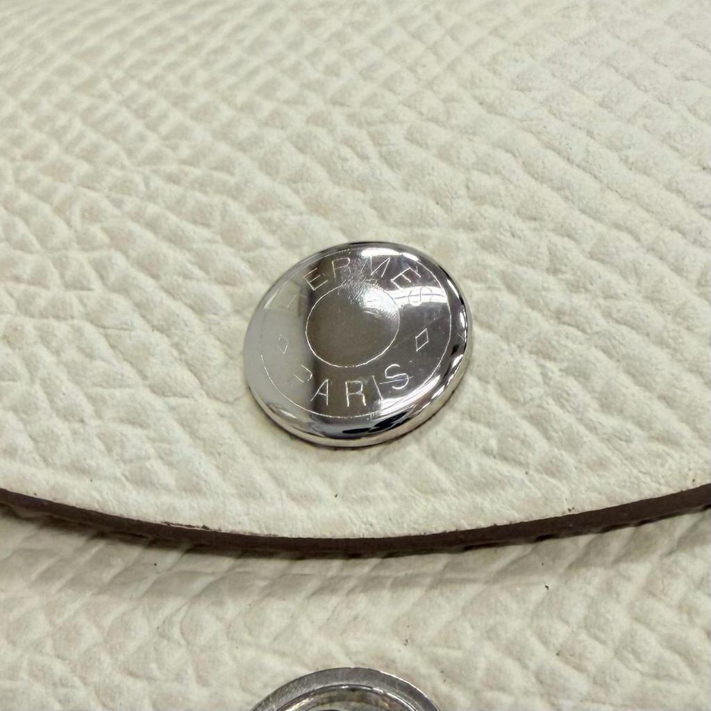 Great HERMES Coin Case Calvi Duo Compact Wallet Epsom Leather Women Used
