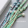 Cordelette tressée colorée réglable à quatre brins pour crossbody et porte-clés pour téléphone portable de filles