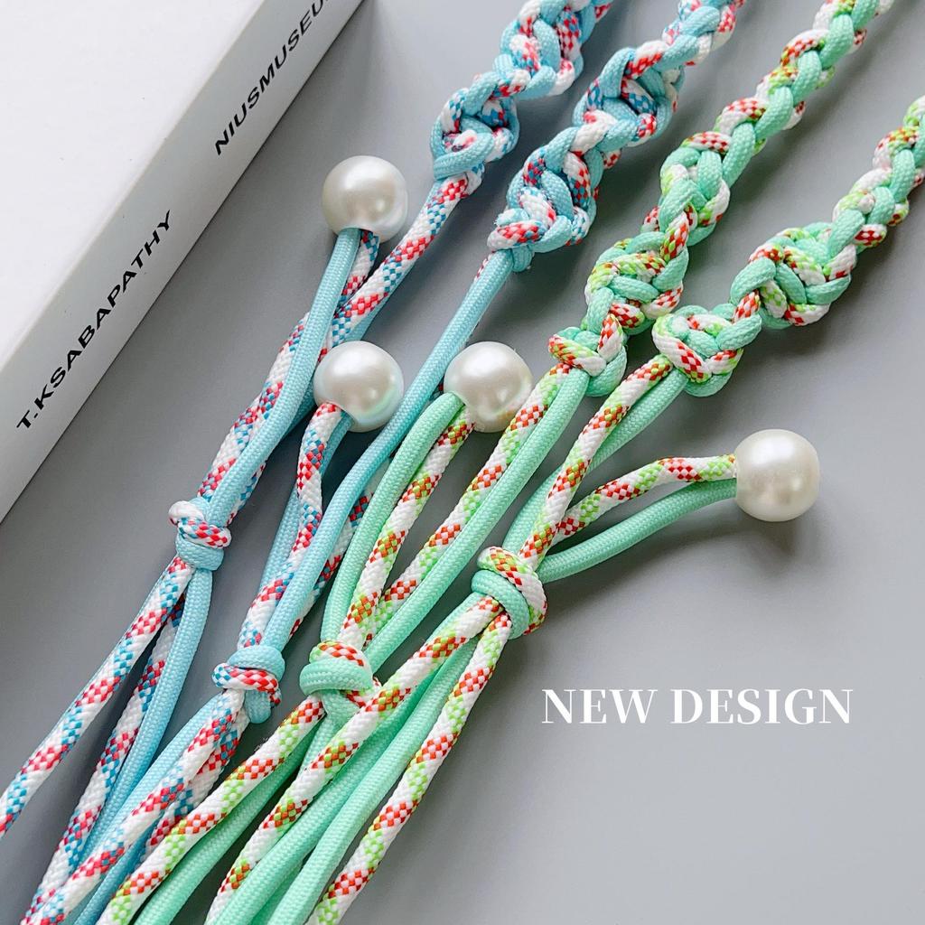 Cordelette tressée colorée réglable à quatre brins pour crossbody et porte-clés pour téléphone portable de filles