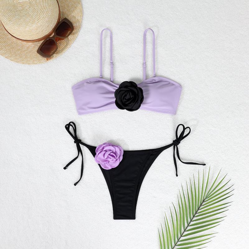 2025 3D květinové bikiny: Stylové evropské a americké dvoudílné plavky