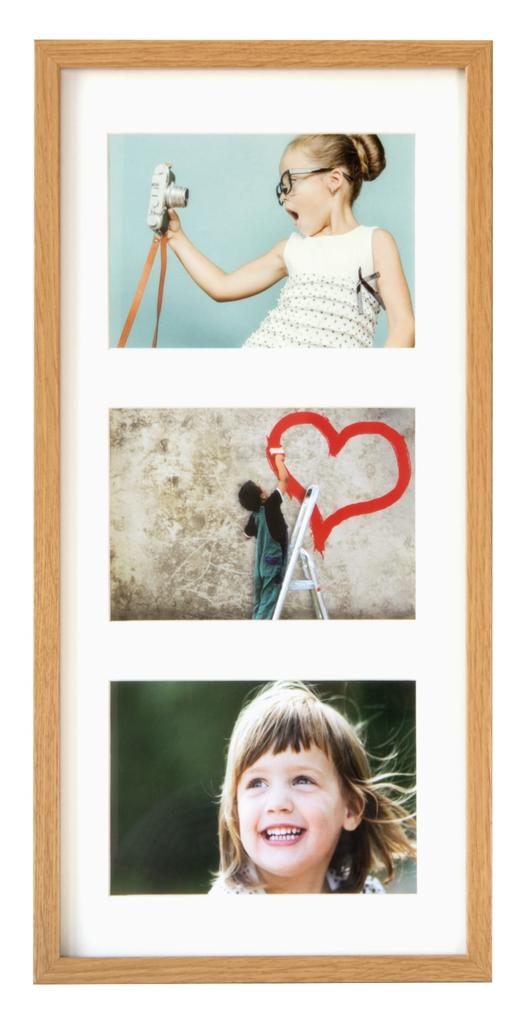 Frame For 3 Photos Gallery Collage Multi-frame 23X50 Cm For 3 Photos 13X18 Oak Bd Art