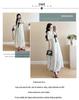 French Academy Style White Doll Collar Maternity Dress - Loose, Slimming, Age-Reducing, Long, Summer 2026