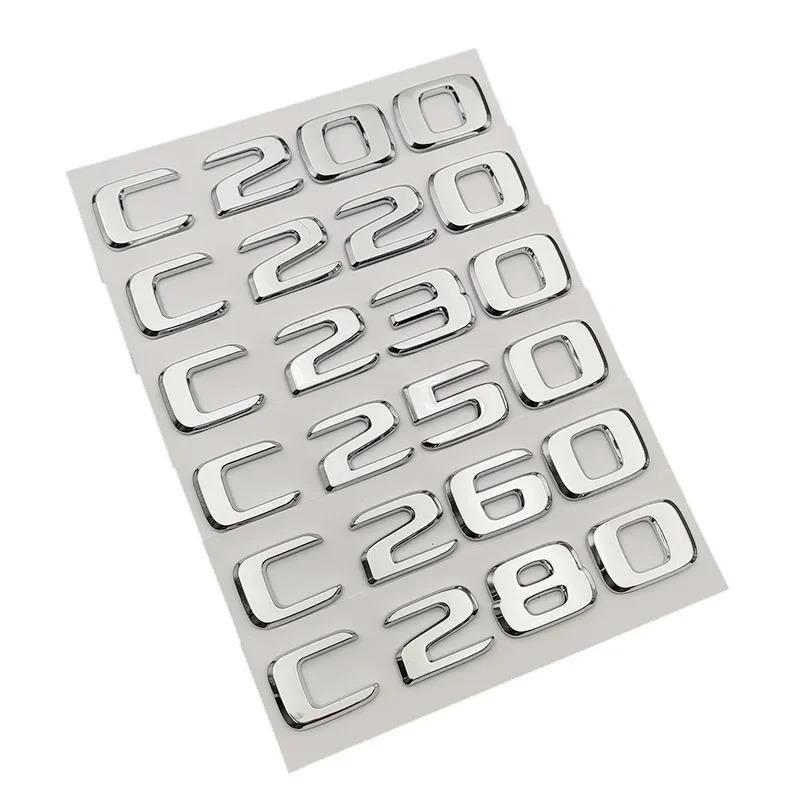 LWC1 3D ABS Chrome Car Trunk Letters Sticker For C Class C180 C200 C220 C300 C320 C350 C400 C43 AMG Logo Emblem Sticker Accessories