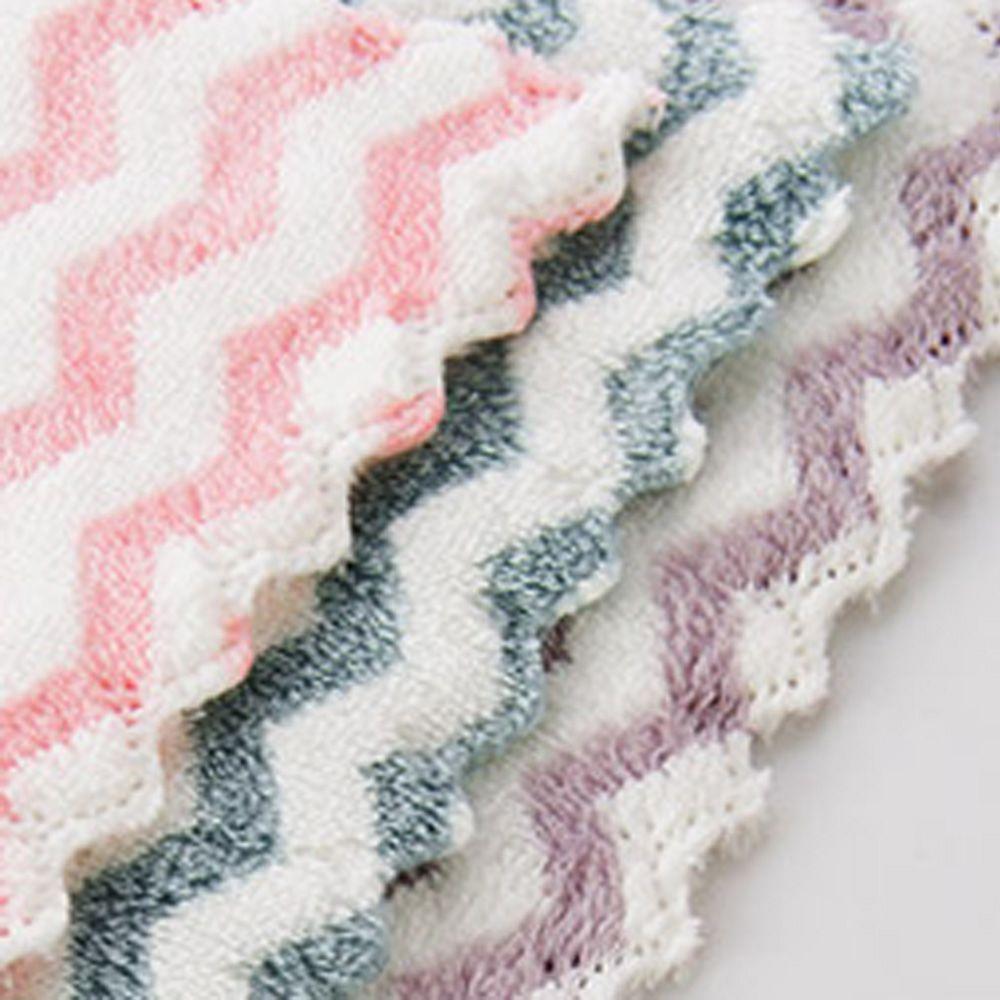 Striped Flower Tableware Gadgets Coral Velvet Wash Cloth Wiping Rag Cleaning Cloth Dish Towel