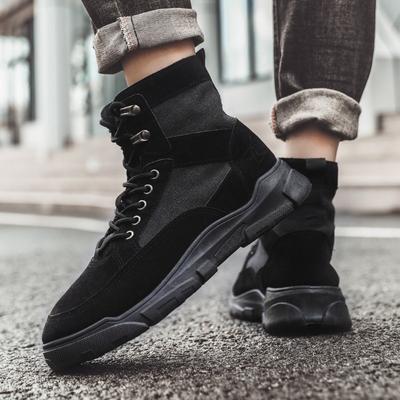 Spring Men's Shoes New High-top Men's Board Shoes Outdoor Casual Men's Shoes Lace-up Tooling Shoes Platform Men's Casual Shoes