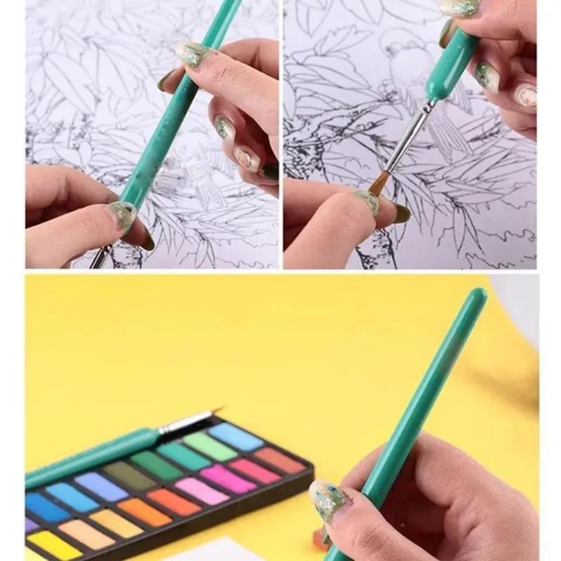 10Pcs Paint Brush Miniature Hook Line Pen Art Painting Brushes Gouache Watercolor Oil Paints Brush Artists Hand Painted