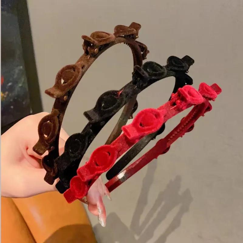 Flocking Braiding Hair Headband for Woman Simple Broken Hairpin Hair Band Fashion Girl Face Washing Headband
