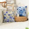 Flower Cornflower Cushion Cover Natural Linen Organic Fabric DoubleSided Printing Sofa Home Decor Gift Pillow Case