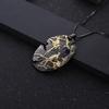 Original Designer High-end National Style Pendant Magpie Design 925 Silver Color Electroplating Natural Amethyst Necklace Pendant