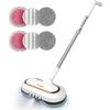 AlfaBot Electric Rotating Mop Cleaner with Water LED Adjustable 6 Pads Included Mop, Spray, Light, Length, Rechargeable, Multi-Angle Rotation,