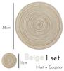 1/12pcs Round Braided Placemats 15inch Washable Table Mat with Heat Insulation Coaster for Dinner Gathering Party Kitchen-Table