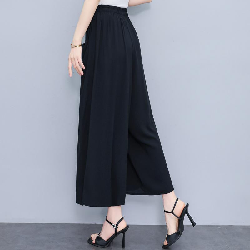 Summer Wide Leg Pants for Women Vintage Clothes Plus Size Loose Elastic Waist Casual Pants