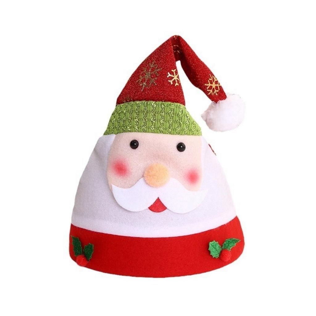 Christmas Creative Gold-stamped Santa Hat Christmas Party Decoration Cartoon Brushed Santa Hat