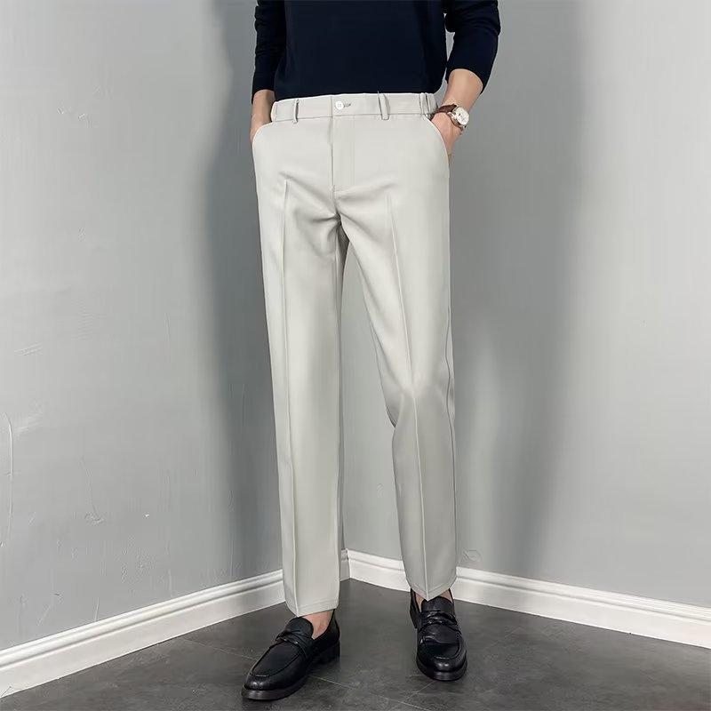 Autumn and summer thin drape casual pants men's business light dress men's suit pants slim long pants