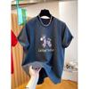 Women's Red Cartoon Print Short Sleeve Round Neck T-shirt - Summer 2026 Korean Style Trendy Casual Loose Top