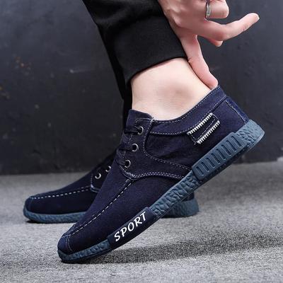 Moda Erkek Kanvas Düz Ayakkabılar İlkbahar Kot Ayakkabılar Nefes Alabilir Günlük Ayakkabılar Loafer Ayakkabılar Chaussure Homme Büyük Numara 46
