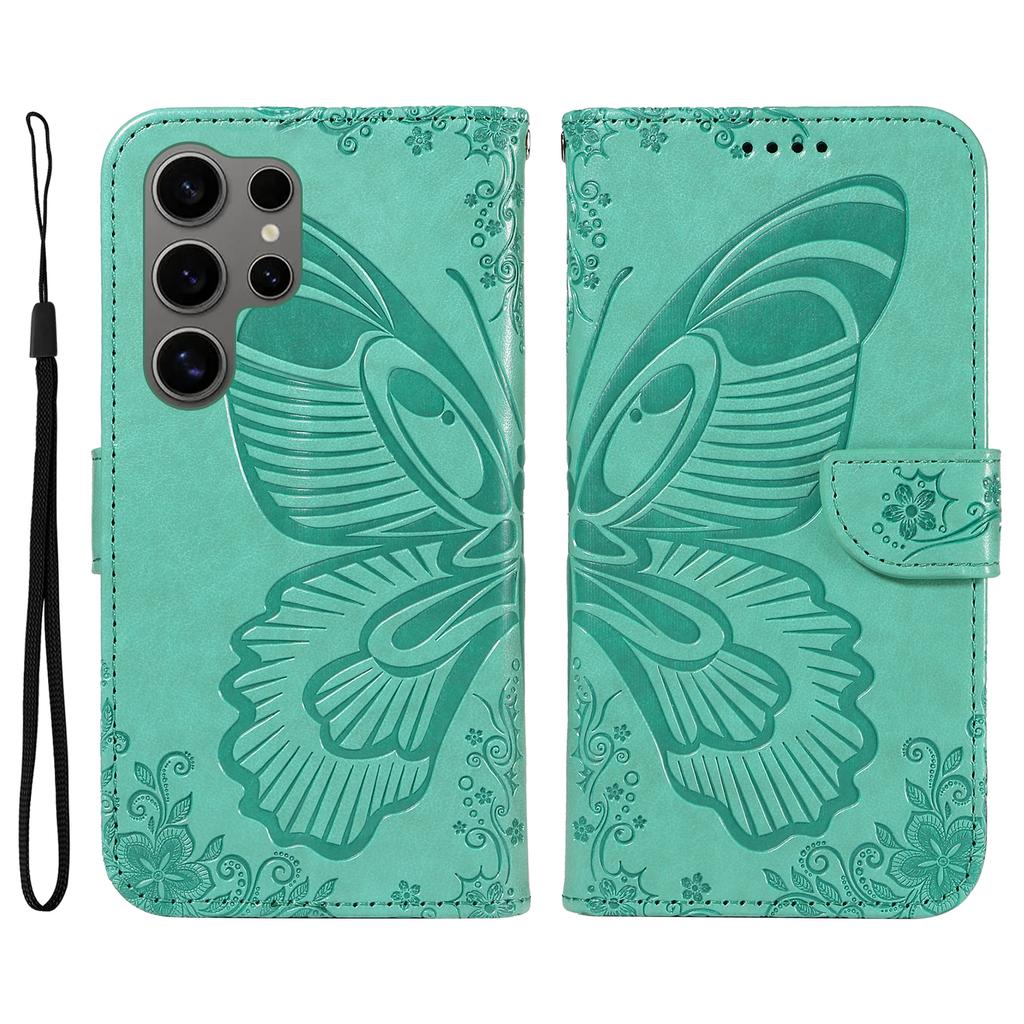 For Samsung Galaxy S25 Ultra Case Butterfly Pattern Leather Wallet Flip Phone Cover