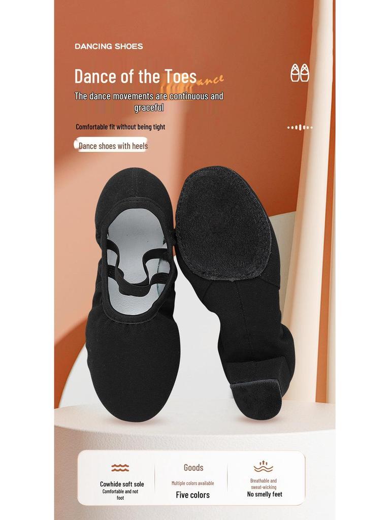 Women's Non-Slip Black High Heel Dance Shoes for Ballet and Square Dance