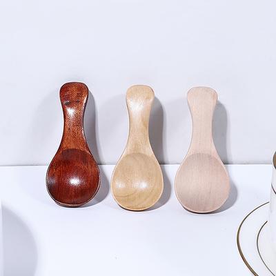 1Pc Short Handle Small Wooden Spoons Tea Honey Coffee Kitchen Spice Condiment Salt Sugar Durable Mini Baby Spoon Accessories